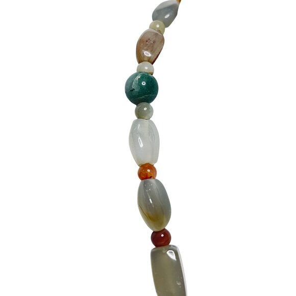 Single Strand Semi Precious Gemstone Necklace With Multicolored Beads (5878) - Picture 2 of 7
